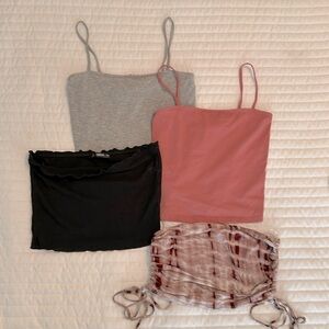 4 Crop Tops from SHEIN & H&M all size Small
Rose,Grey,Blqck,Brown